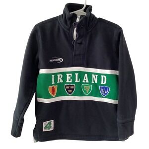 Lansdowne Heritage Collection Ireland Kids Navy Fleece Rugby Pullover Size 5/6
